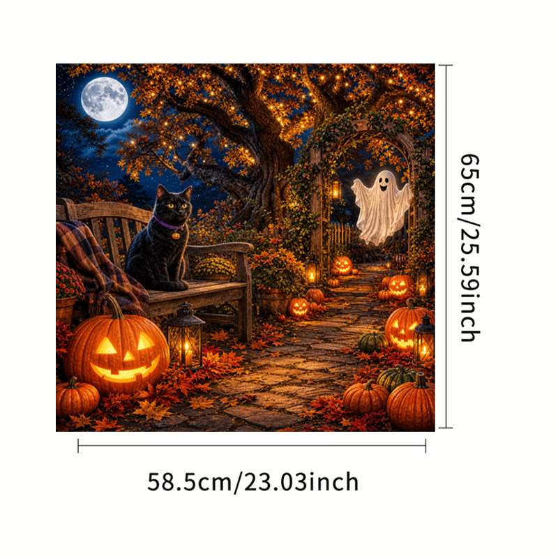 TEMU ["Décoration Plate 2D] 1pc Autocollant Halloween Citrouille , Imperméable, Résistant à l'Huile, Vinyle Durable, Design Couture, Opaque, pour