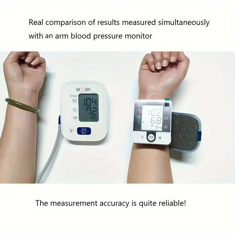 monitor with adjustable wrist cuff digital   heart rate   touch operation large lcd display portable with carrying case for     battery powered batteries not included ideal for adults seniors travel health tool userfriendly interface durable construction health monitoring device healthconscious   Product details 5
