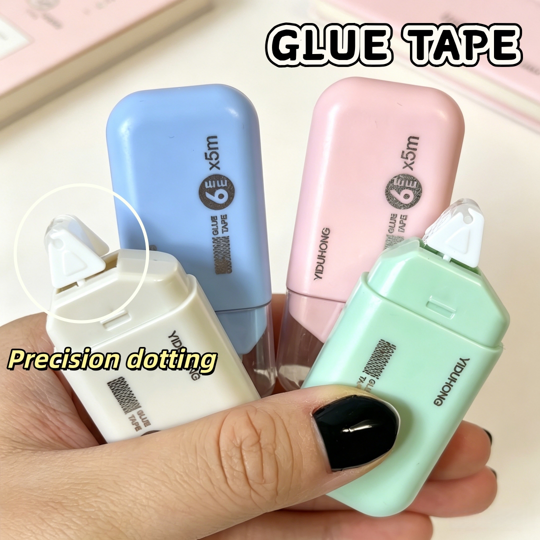 TEMU 4-pack Set, Roller Point Double-sided Tape, Morandi Color Scheme Suitable For Scrapbooking And Photo Album Collage, Tape Suitable For Diaries,