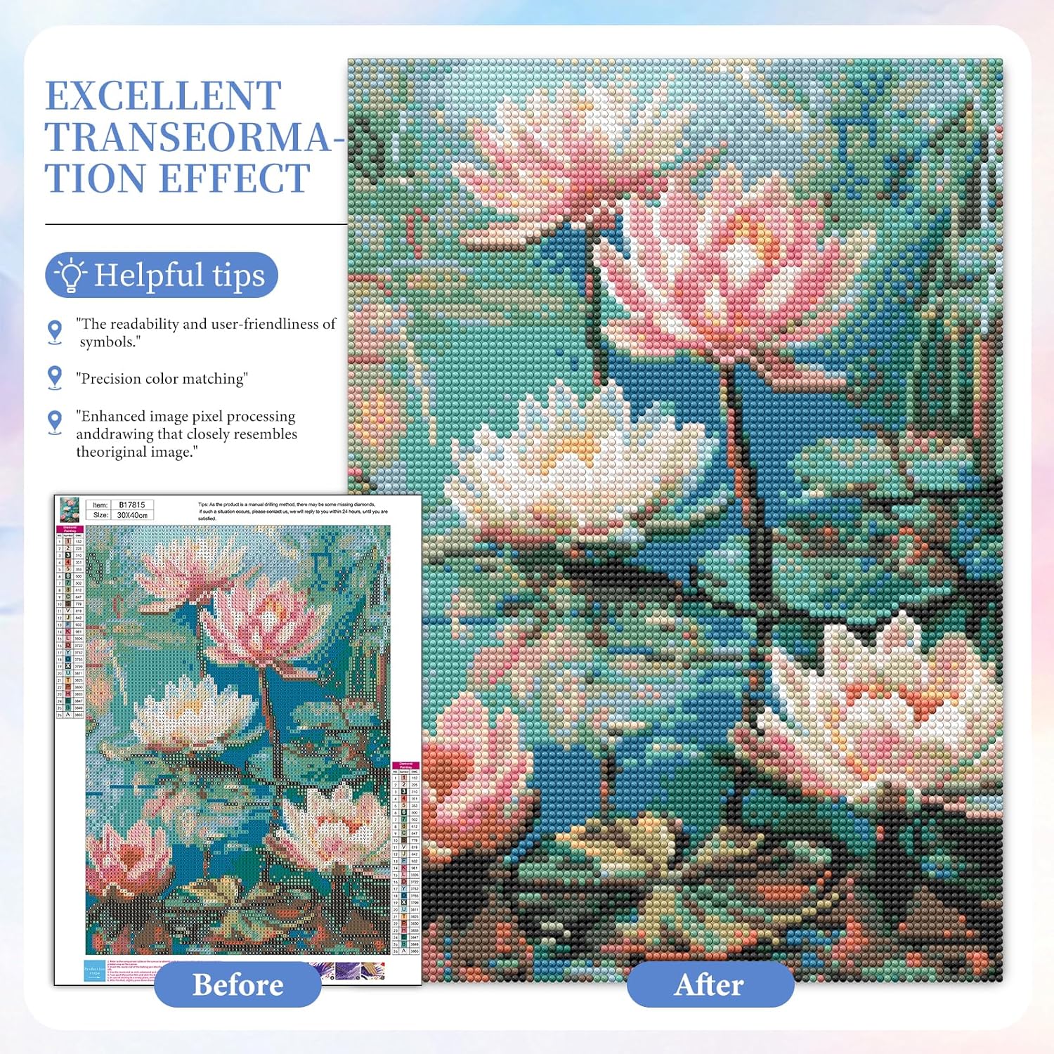 Lotus Diamond Painting Pendant Insert Kit