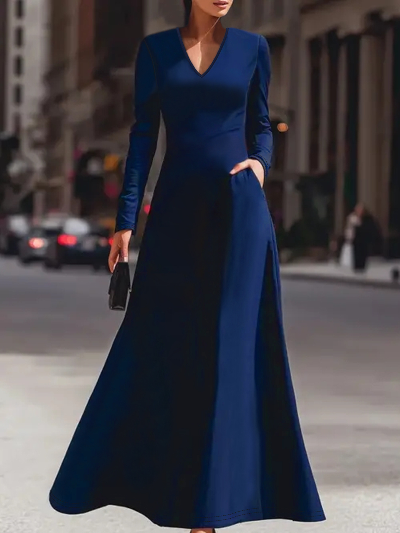 simple a line black dress A-line Black Spaghetti Straps Simple Modest Long Evening Prom Dresses –  bridalsew main image 1