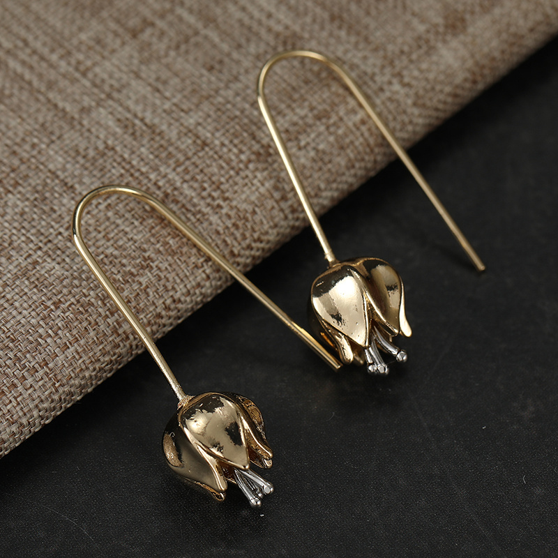 Tulip Flower Bud-Shaped Pendant Earrings