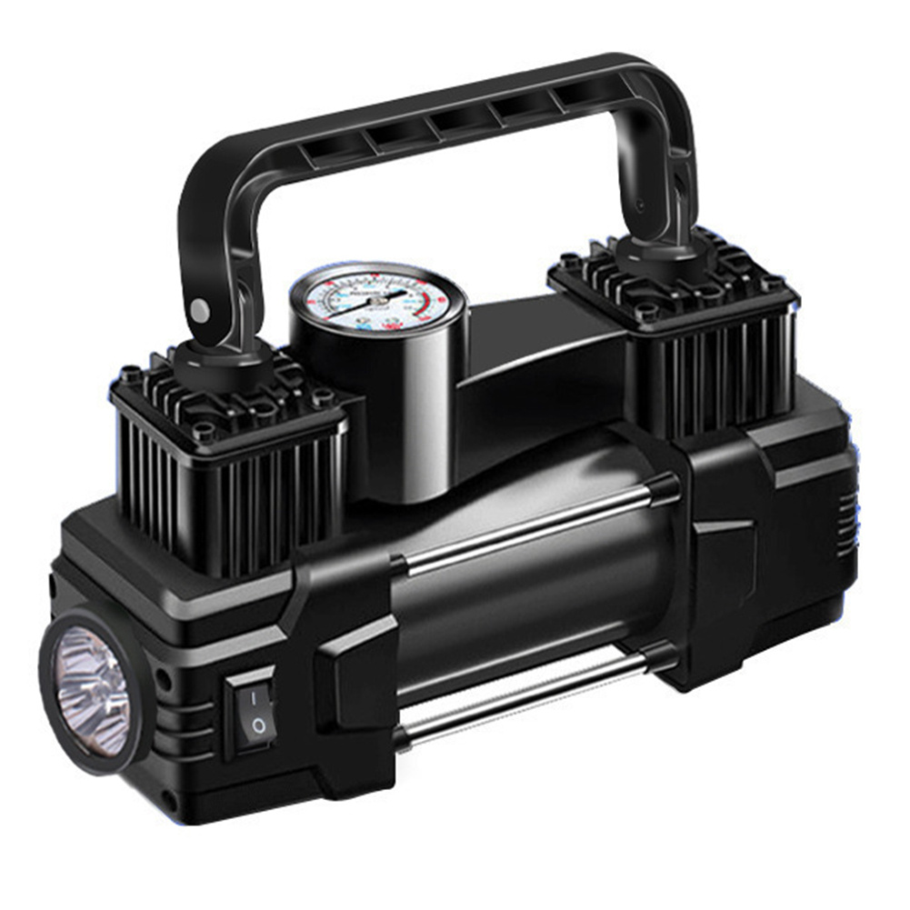 TEMU 12v 150 Psi Car Air Pump Tire Inflator Portable Powerful Dual Cylinder Air Pump For Car Tires, Auto Accessories, Automatic Tire Pump With Led