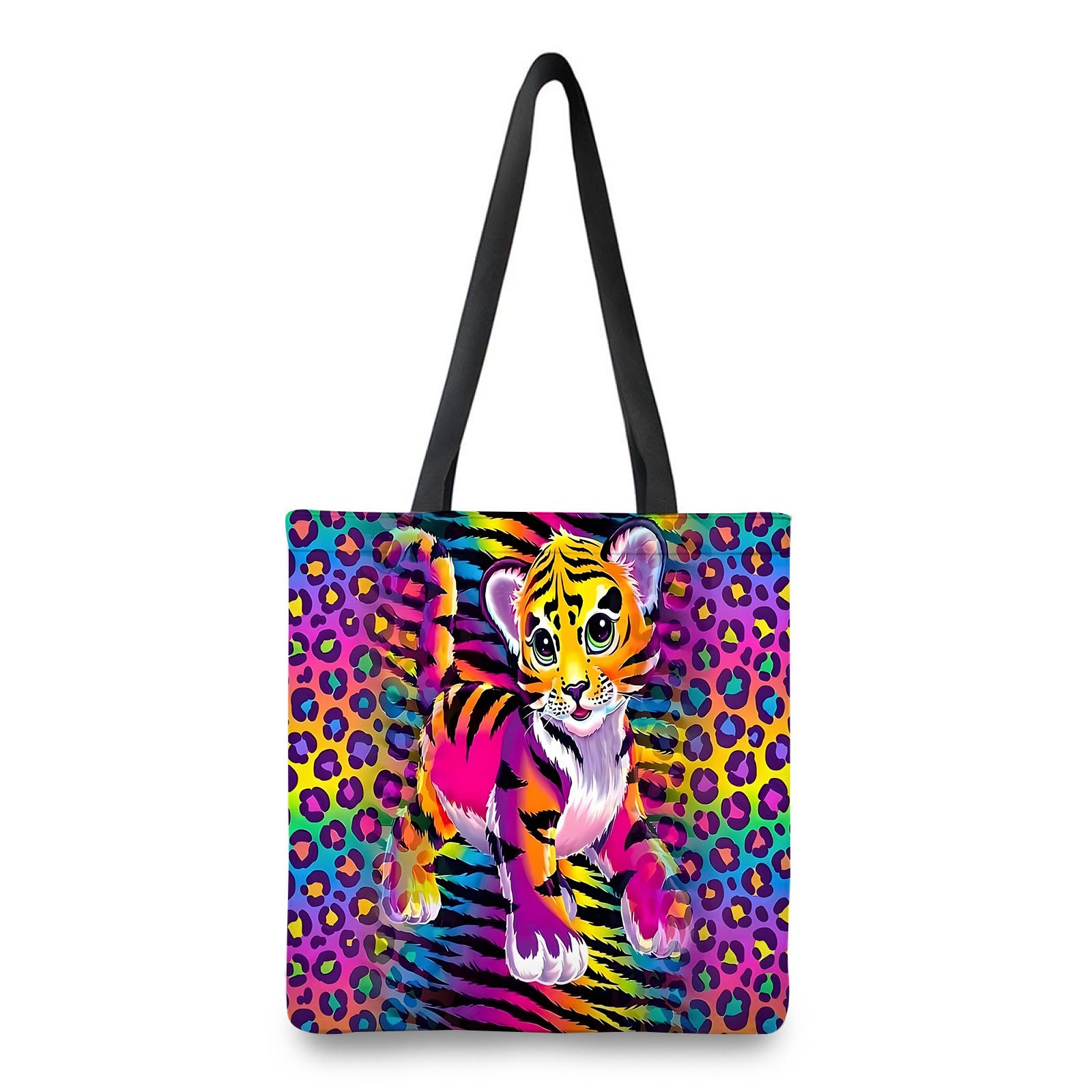 

Polyester Shoulder Tote Bag With Print, No-closure, Polyester Lined, With Vibrant Animal Design, For Daily Use