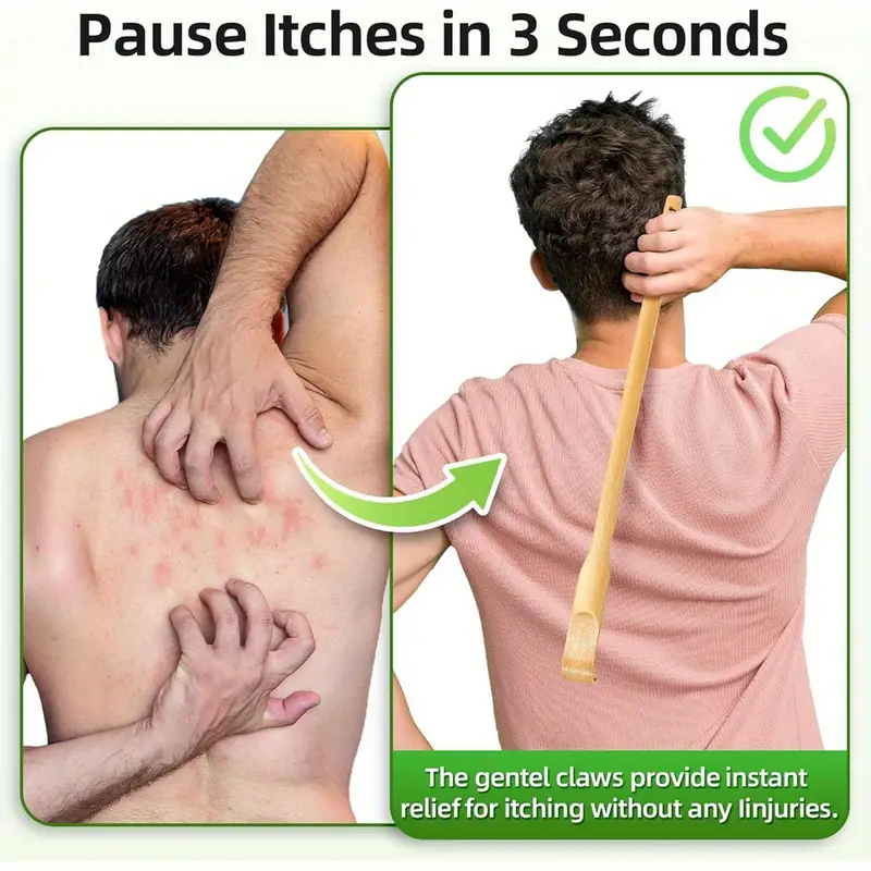 16 5 inch natural bamboo wood back scratcher with curved long handle back scrubber for women reach handmade like durable massager ideal fathers day gift practical present back massager adjustable back scratcher back scratching tool handmade look sturdy construction longhandle scratcher elderly aid Product details 3