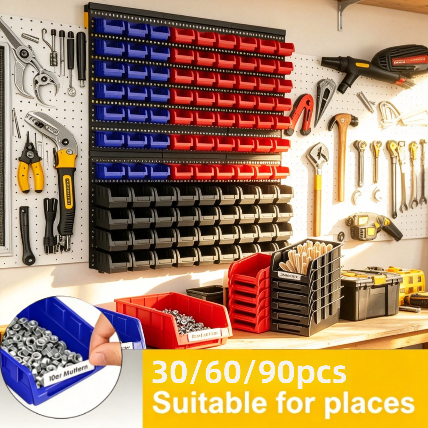 storage bins for nuts and bolts sold on Temu United States