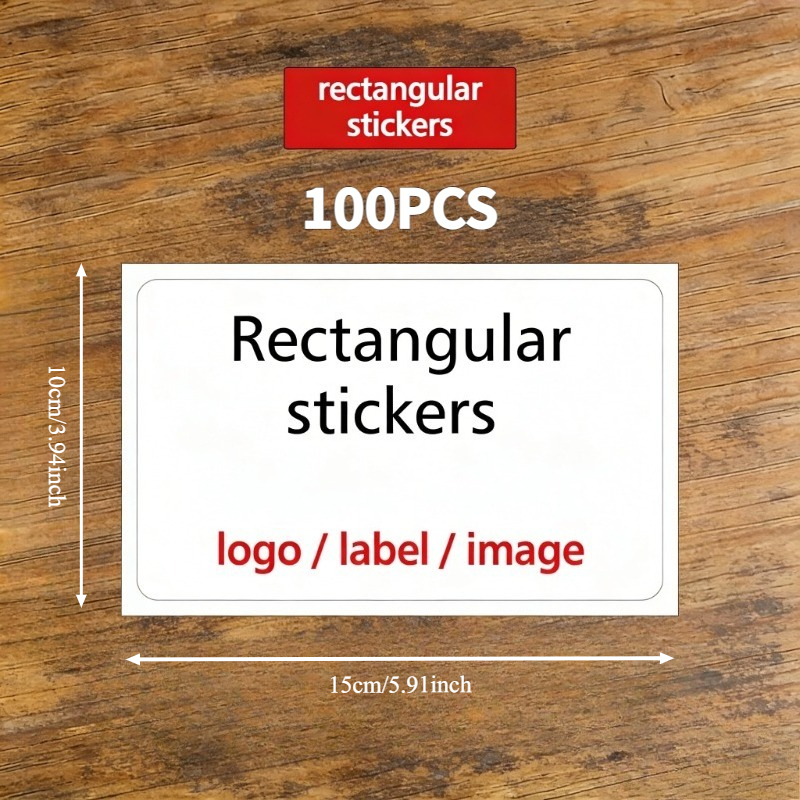 Prilagojene pravokotne nalepke 50/100/240 - Logotip po , besedilo, slika - Vodoodporne samolepilne etikete - Okrogle nalepke po za podjetja,