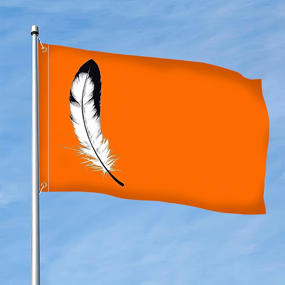 TEMU Drapeau orange proclamant "Chaque personne compte" avec un motif de - Décoration extérieure patriotique durable et résistante aux intempéries,