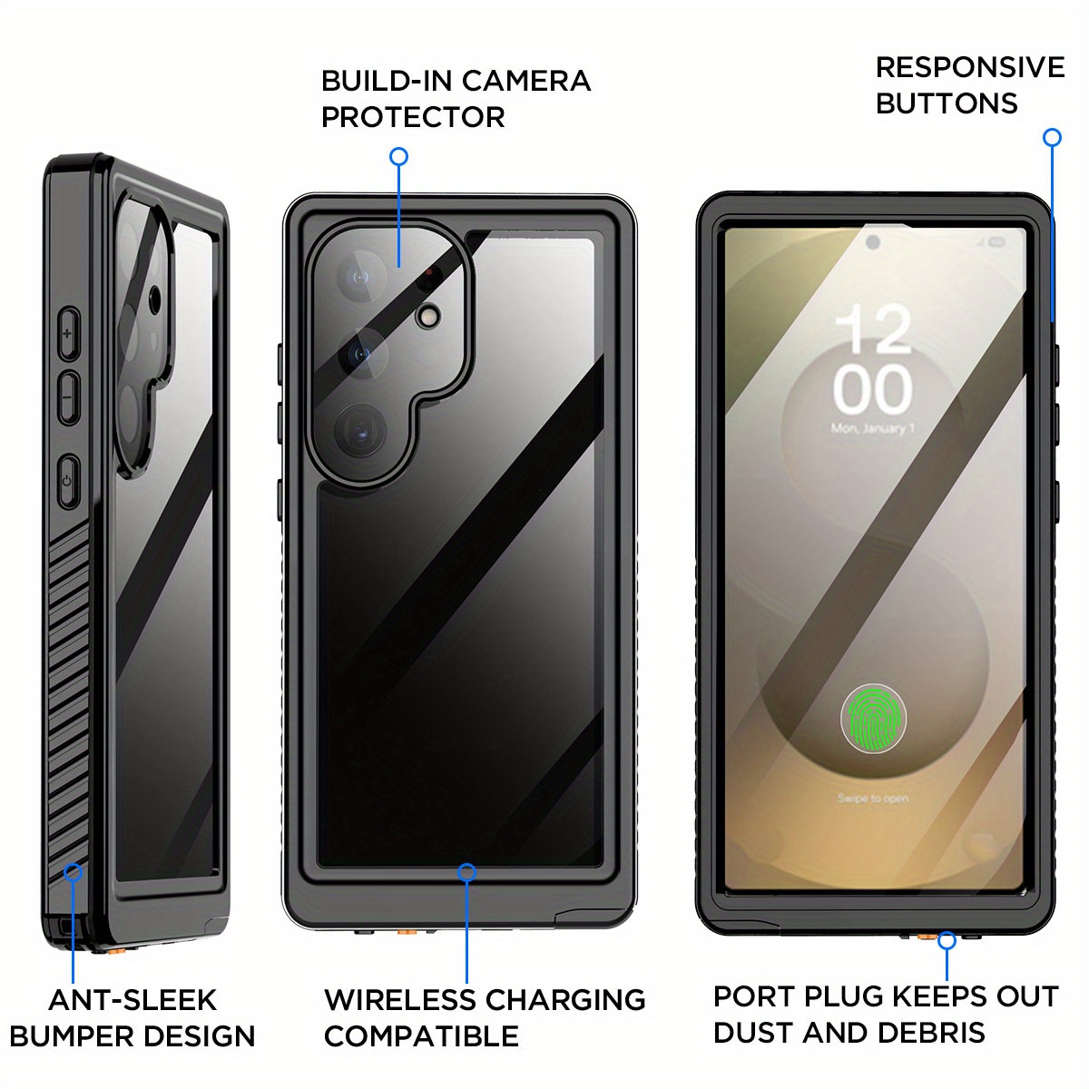 for Samsung Galaxy S25 Ultra/for Galaxy S25/for Galaxy S25 Plus Case Waterproof, Built-in [Screen + Camera Lens Protector][Underwater] Full Protection Heavy Duty Shockproof Anti-Scratched Phone Case