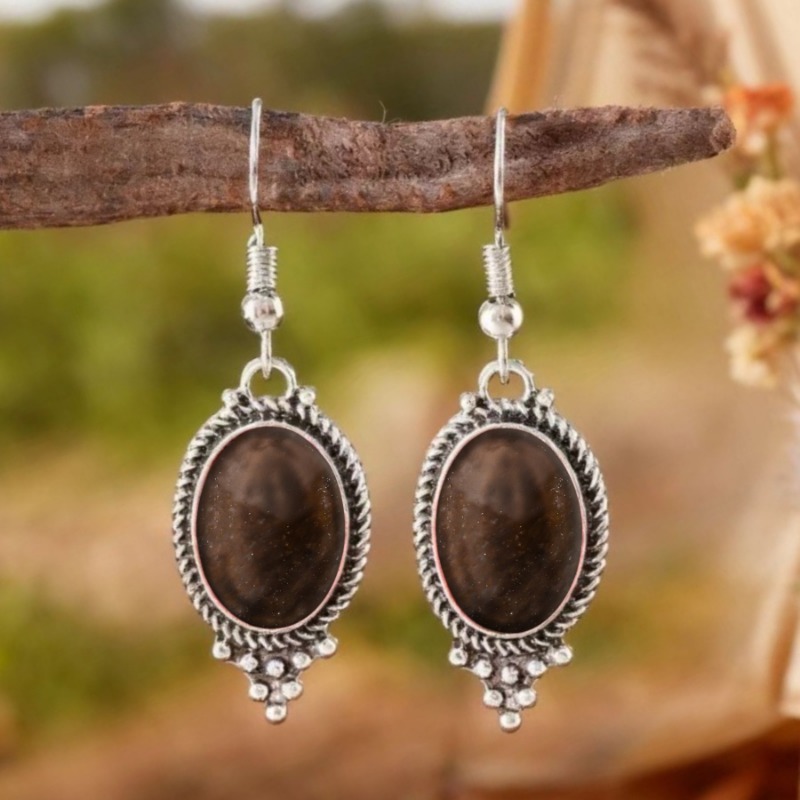 Vintage Bohemian Teardrop Pendant Drop Earrings, Gift
