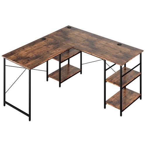 151cm convertible l shaped computer desk with 4 storage shelves for home office