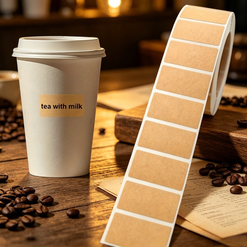 TEMU 1 Roll (1000pcs) Paper Self-adhesive Labels, Thick And Textured With Smooth Writing. Pre- Adhesive For Easy Application, Clear And
