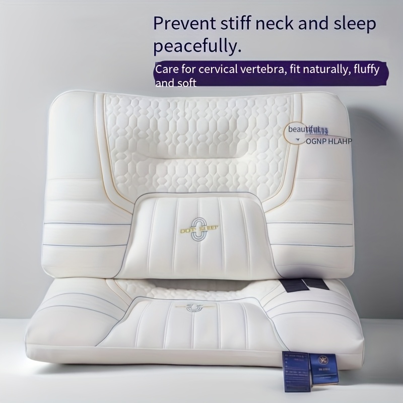 Zero Pressure Deep Sleep Cervical Pillow – 4-Level Ergonomic Neck Support, Anti-Hunchback Contoured Design, Soft & Firm with Non-Collapsing Core, Ideal for Side, Back & Stomach Sleepers, Home & Travel Comfort Pillow