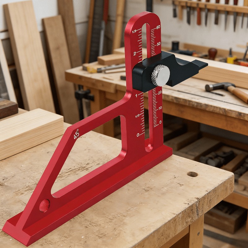 Image of 2in 1 Router Depth And Saw Gauge - Aluminum Step Depth Gauge, 0-60mm With Metric & Inch Scale Setting Up Height Measuring Gauge