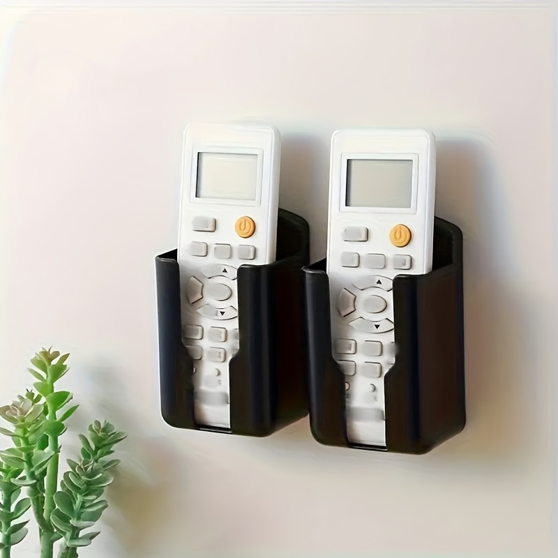 TEMU Lot de 2 supports muraux pour télécommandes - Boîte de rangement pour télécommandes de TV et de climatisation, en plastique durable, support de