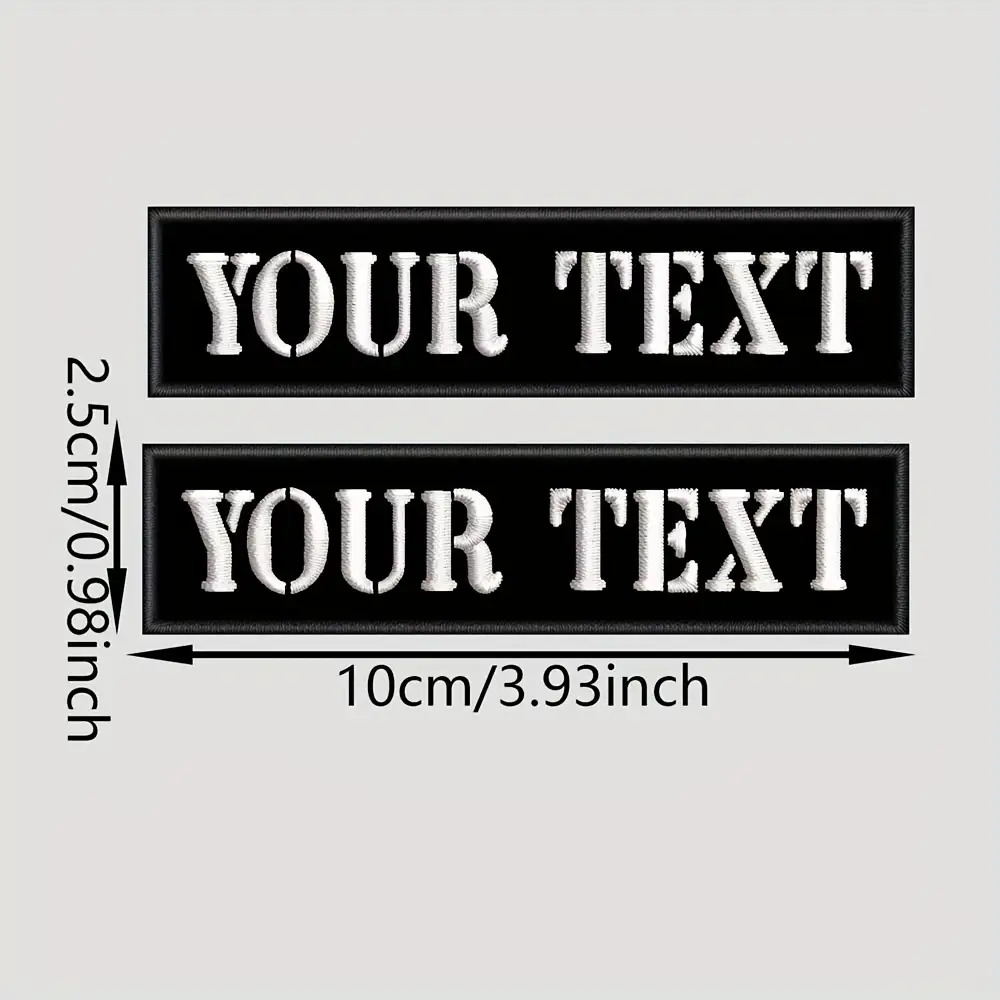 TEMU [custom Embroidery Cloth Patches] 2 Custom Made Name Text Embroidery Cloth Patches - Personalized Clothing Decoration Stickers With Hook And
