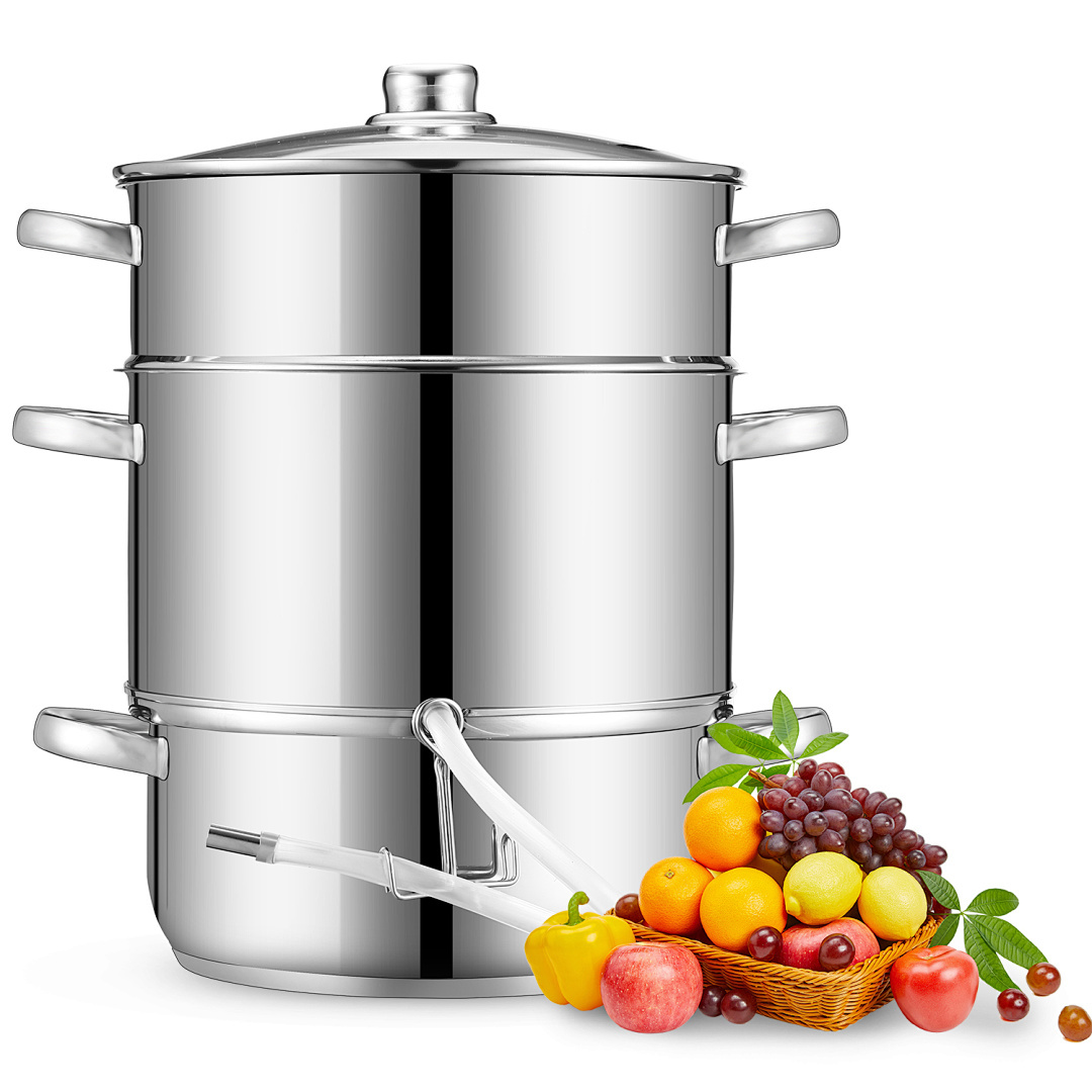 Steam Juicer With Filling Hose Steam Juicer Stay Press Fruit Juicer Steam Juicer Stainless Steel Fruit Steam Cooker Portable Juicer 8l