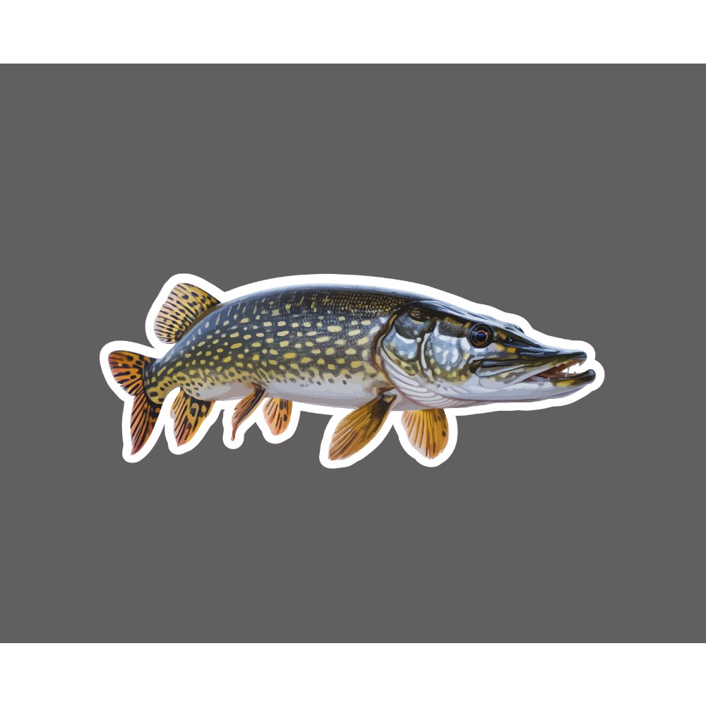 2d Flat - 2d Vinyl Car Stickers Featuring Northern Pike, Perfect For And Wildlife Lovers, Waterproof And A New Gift Item