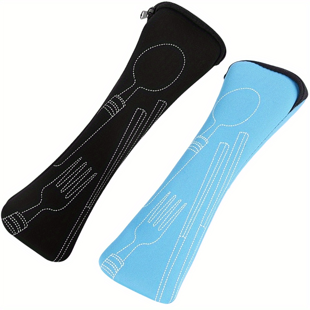 2pcs Portable Cutlery Storage Bag With Zipper, Suitable For Forks, Spoons And Knives, Ideal For Travel, Camping, Picnics, School And Office, Keeping Forks And Spoons , Cutlery Box