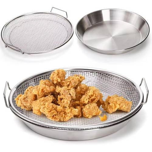 stainless steel oil filtration cooling rack and tray used for frying washing vegetables deep frying filtering display trays and grilling a kitchen accessory suitable for barbecue enthusiasts