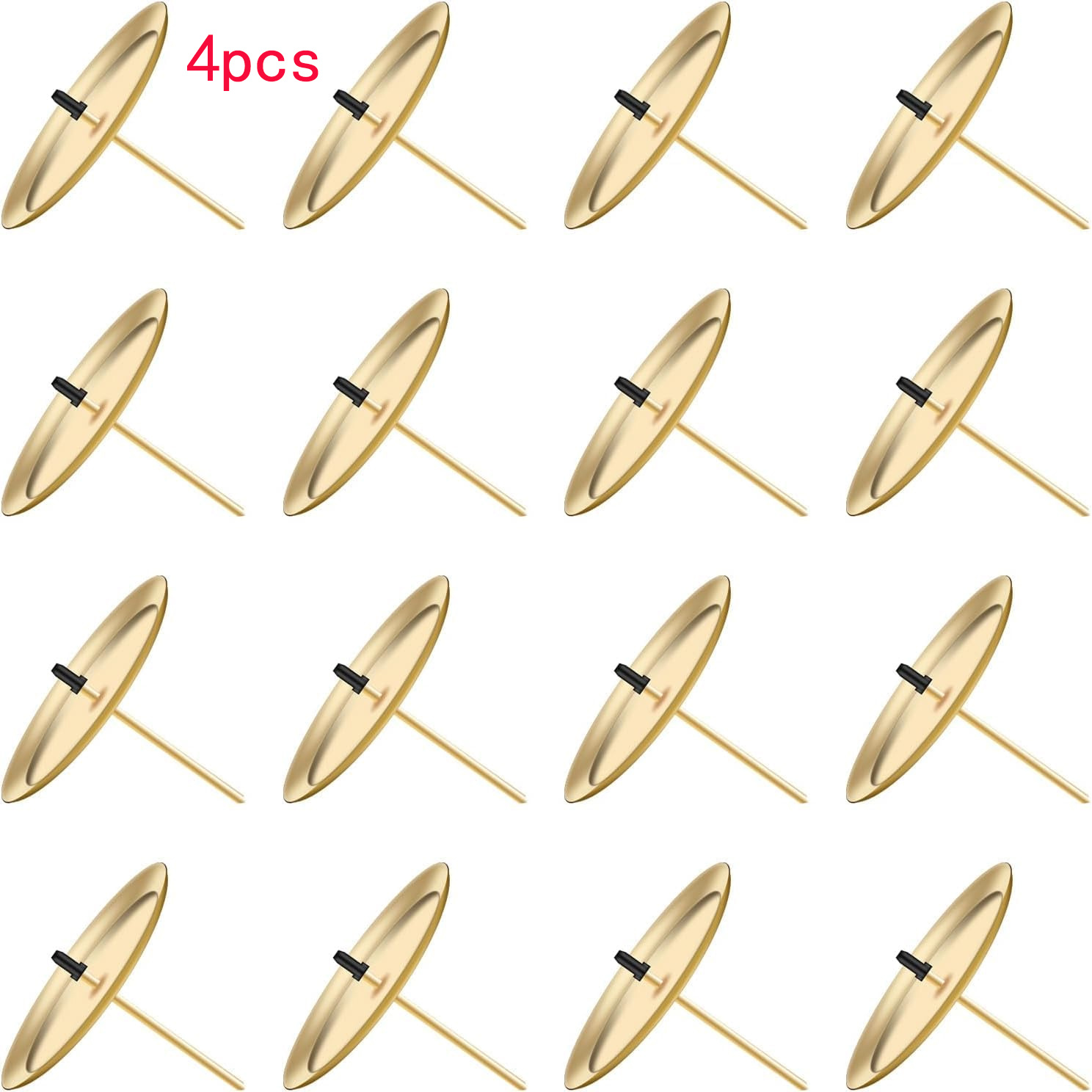 TEMU 4pcs/6pcs/10pcs Set Of Advent Wreath Candle Holders, Metal Candle Holders, 6cm/2.4-inch Candle Holders, Golden Advent Candle Holders For Advent,