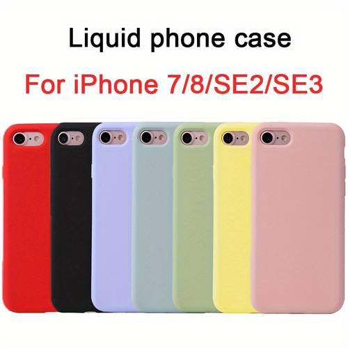phone case for iphone 7 8 se 2022 2020 original durable liquid tpu shockproof and anti slip phone cover