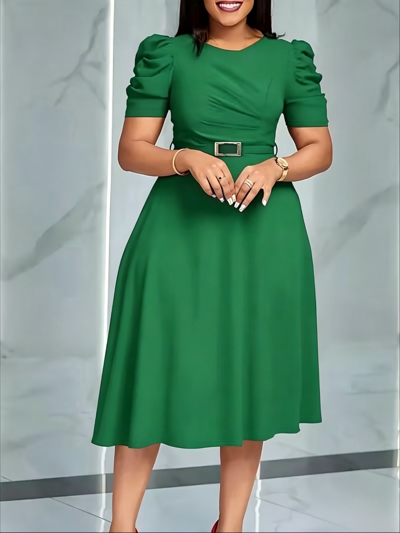 women green dress sold on Temu United States