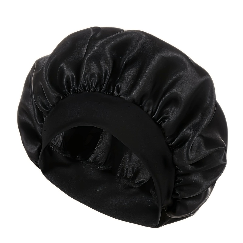 TEMU 1pc Solid Satin Sleep Cap, Unisex Sleeping Cap For Hair Care, High-elasticity , Suitable For Most Men And Women, Nighttime Sleeping, Cold-proof