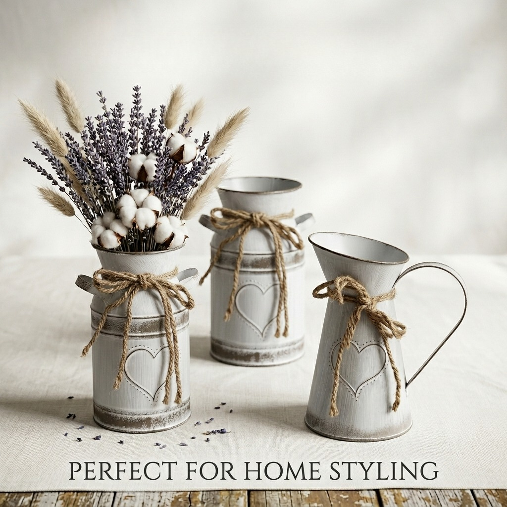 TEMU 3pcs Iron Flower Vase Set, Vintage Brushed Finish Decorative Tabletop Centerpieces For Farmhouse Rustic Vintage Decorative Set Of 2 Centerpiece