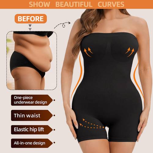 1pc womens high compression shapewear bodysuit postpartum suit with full bust support thin waist plus size tummy control romper elastic hip lift skinny sleeveless fit for gym performance casual attire comfortable