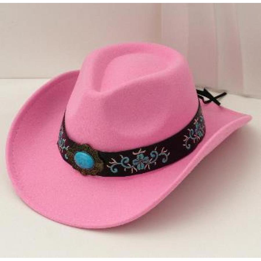 stylish western cowboy hat turquoise stone floral band - Temu display picture 1