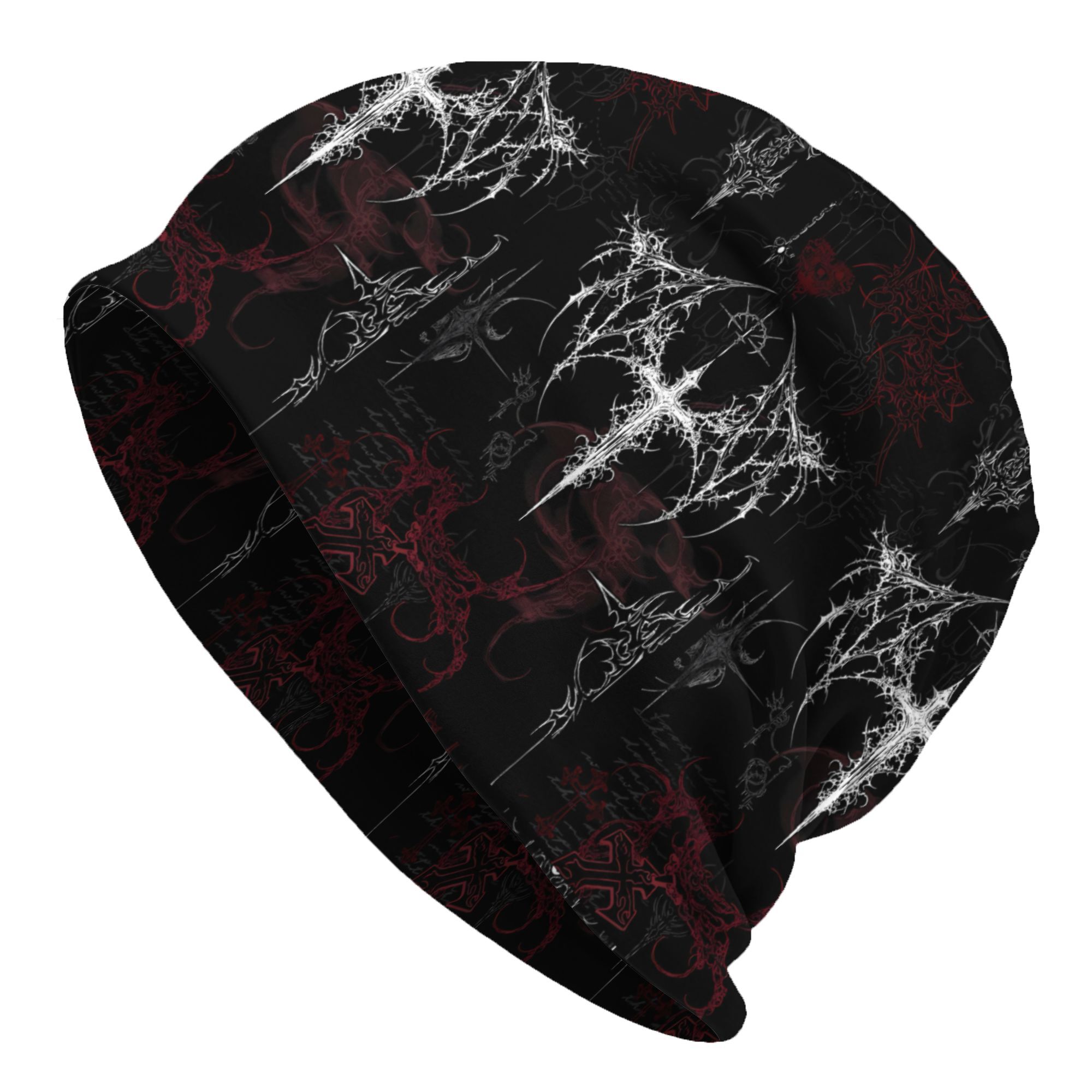 TEMU 2d Print Design Dark Gothic Skull Devil Bonnet Hats Men Thin Skullies Beanies Hat Hip Hop Caps