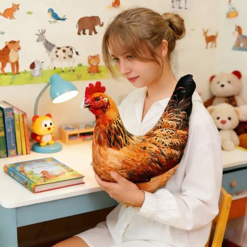 lifelike plush hen toy realistic brown stuffed farm for christmas and thanksgiving gifts for children and home decoration