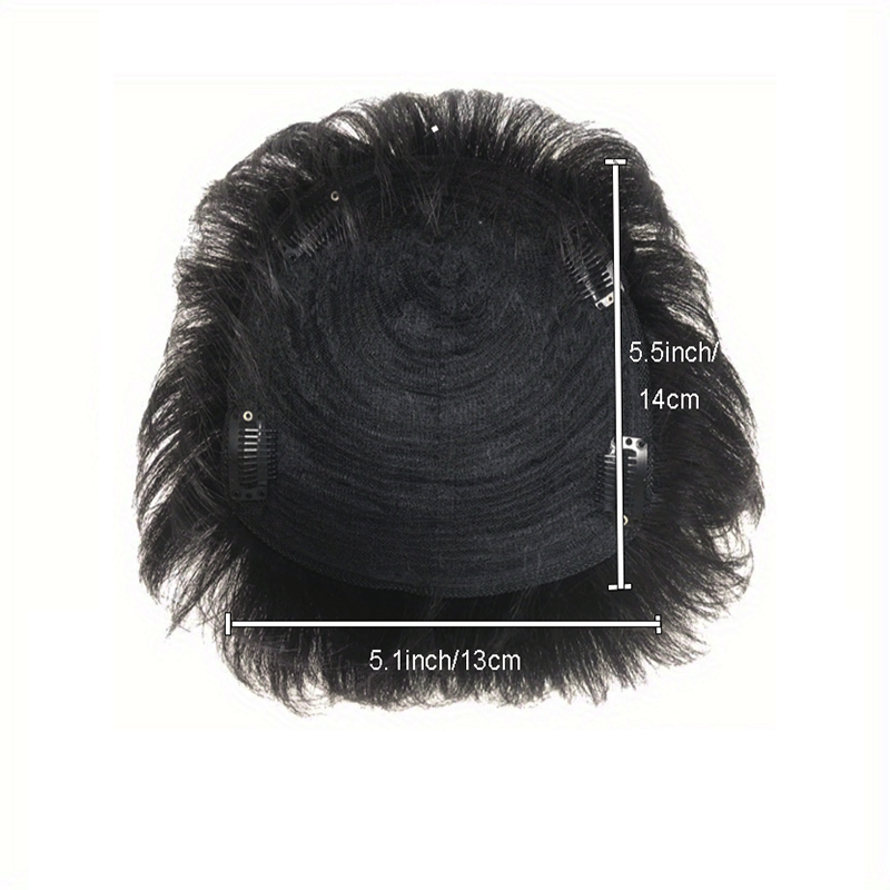 Toupee Hair For Men Human Hair Short Toupee Breathable Full Machine-made Hairpiece Fits All Head Sizes Wig Real Human…: retailer-supplied image