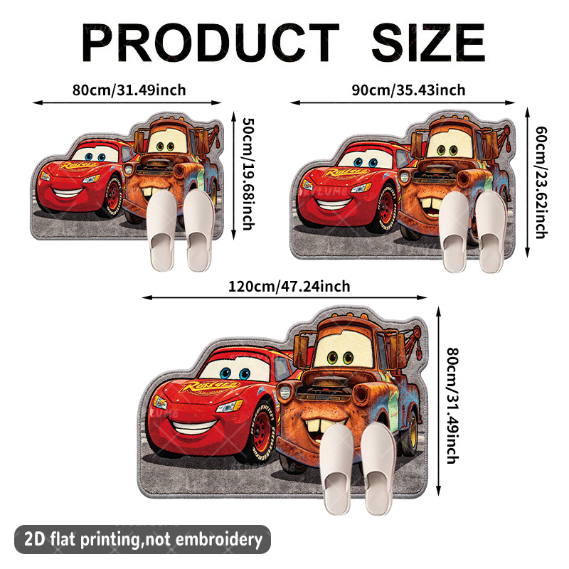 TEMU & Plush Rug Suitable For Cars Movie Themed Room, Irregular Shape Carpet With Pvc Backing, Machine Washable Mat For Indoor/outdoor Entrance,,