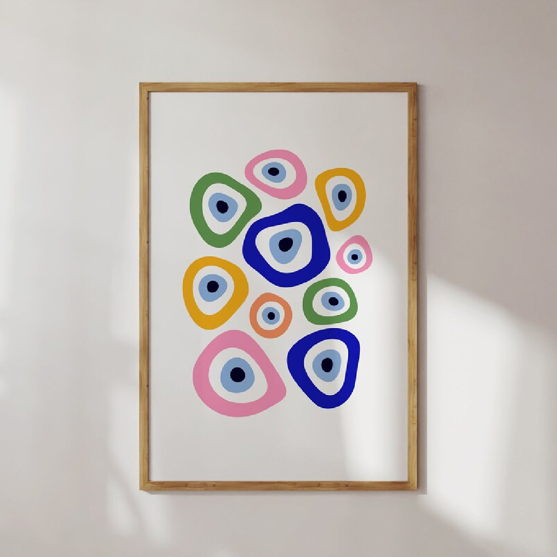 TEMU 2d Flat, 2d Flat, 1pc Wall Decoration, Retro Poster Featuring An Evil Print, Vibrant Demon Eye Canvas Artwork, Suitable For Bedroom Decor,