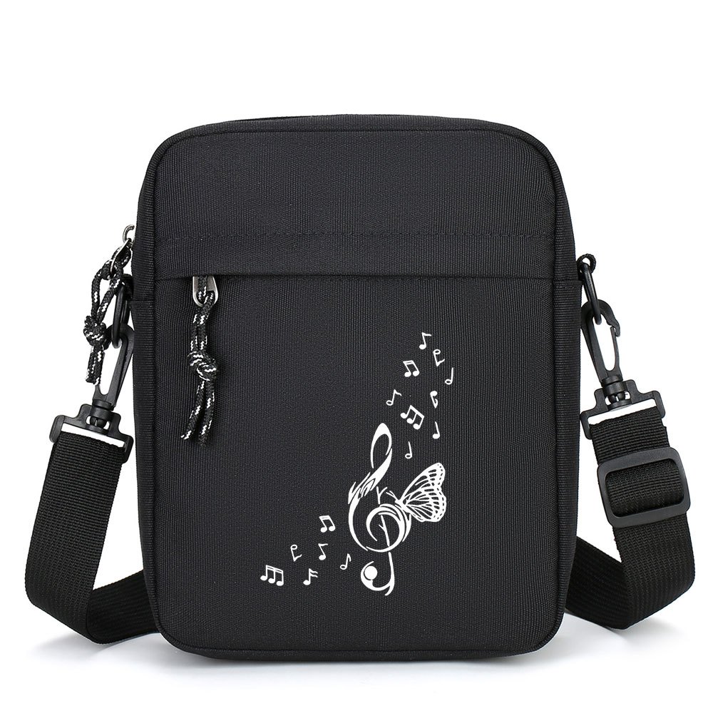 TEMU 1pc Musical Note Wing Print Crossbody Bag With Adjustable Strap - Large Capacity Suitable For Daily , & Casual Use, Phone & Carrier, Gift For