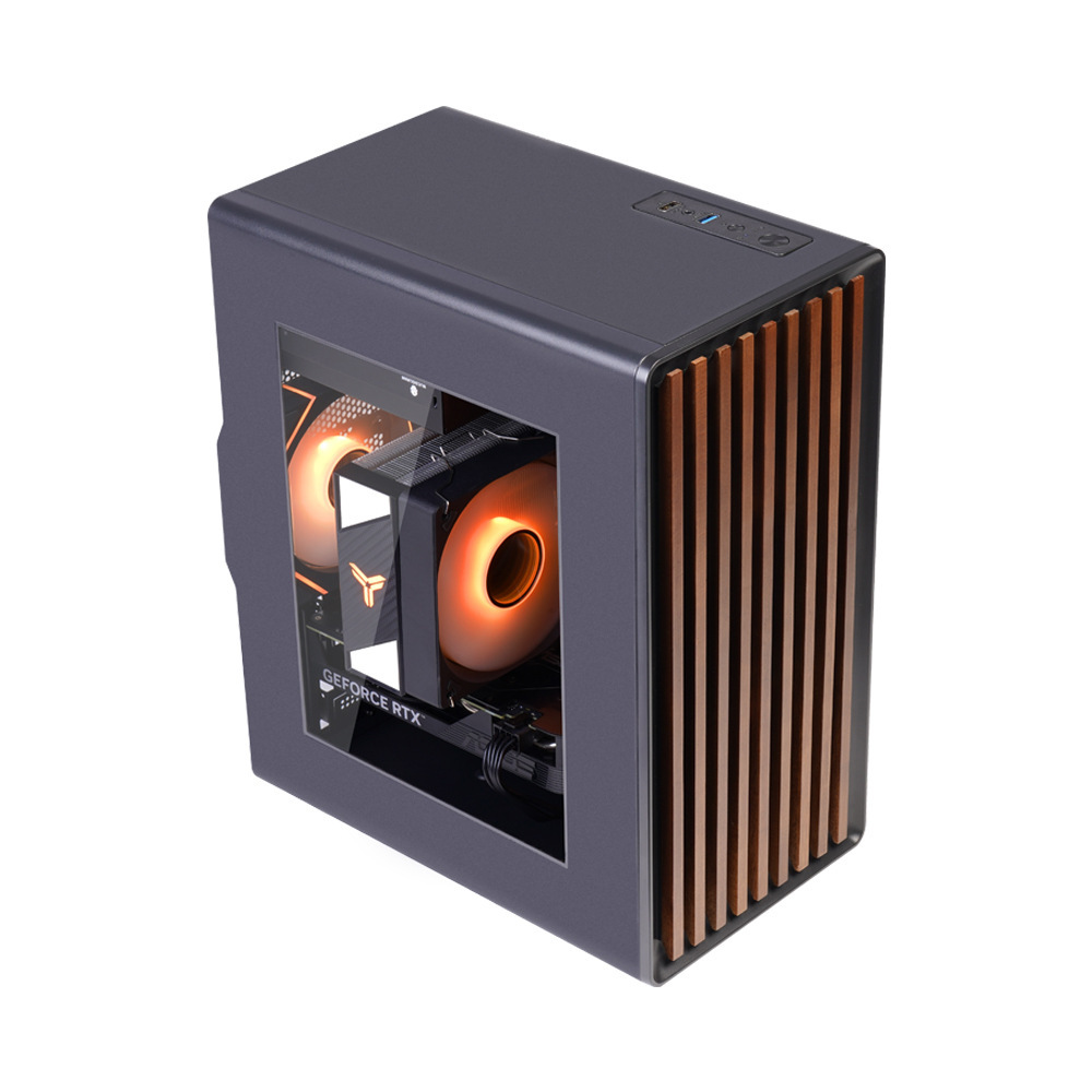 木目ミニゲームpcケース 合金鋼 エアクーリング m atx/itx互換