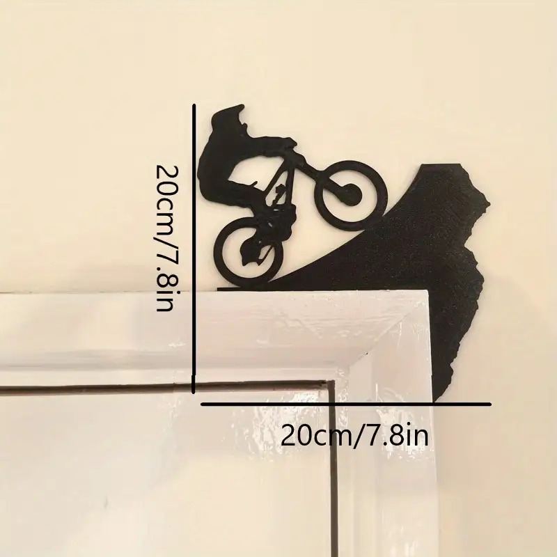 TEMU [2d Flat] 1pc Mountain Door Top Decoration - Acrylic Wall Sculpture, Downhill Decor Sports Wall Art Trick On Door Corner, Indoor Wall Hanging,