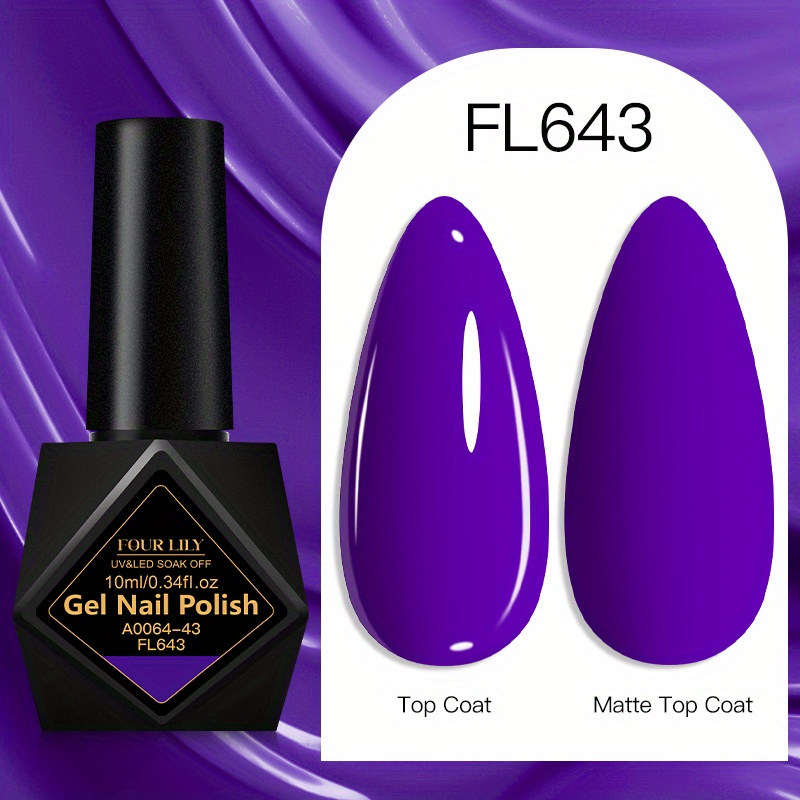 Image of 4 Lily 0.34oz 2025 New Purple Series Gel Nail Polish - Trendy Nude Purple Gel , Semi-permanent Soak-off /led Gel Polish For Diy Nail Art, An Ideal Gift For Women