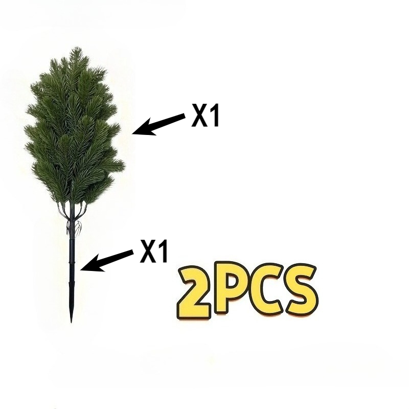 TEMU 2 stuks (1 stuk Kerstboom en 1 stuk Basis) Diep Groene Dichte Tak Kunstmatige Pijnboomnaald Kerstboom, Geschikt voor Woonkamer, Open , Entree