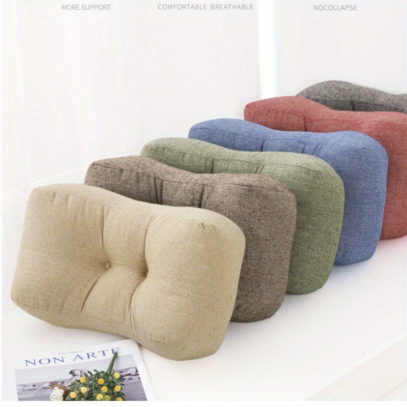 suitable for   multifunctional lumbar pillow office nap pad back support cushion durable lumbar   for study reading desk ergonomic curve design to chair back   for home and office chairs Product details 0