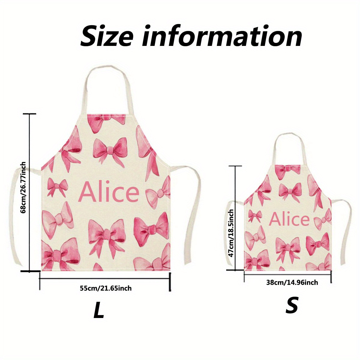 TEMU 1pc Gift Custom Name, Printed Linen Apron For Men, Women, Chef, Cooking, Kitchen, Personalized Apron, Logos For Father's Day, Valentine's Day,