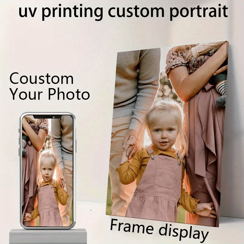 

1pc Custom Uv Printed Photo Canvas Art, Personalized Fashion Themed Wall Hanging Decor, Wrapped Frame, Ideal For Living Room, Bedroom, Bathroom - Diy Customized Painting