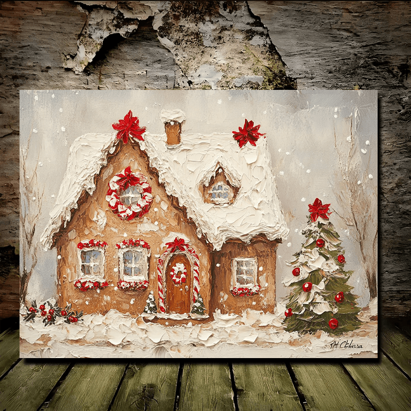 

[1pc Christmas Canvas Art] 1pc Christmas Canvas , Wooden Vintage Painting, Holiday Decor, Ideal For Home, Living Room, Wall Decoration, With Christmas, New Year, Reunion, Beach Party, Back To School,