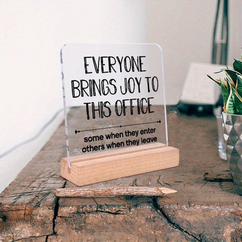 TEMU 2d Flat, 1pc Funny Gifts - "everyone Joy To This Office" Unique Holiday Gift, Party Favor, Gifts For Coworkers, Office Desktop Ornaments, Home