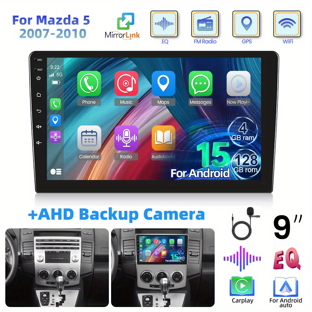 Image of 15 Car Stereo With 4+128g For 5 Models From 2007 To 2010, Featuring And Auto, A 9-inch 2 Din Touchscreen, Gps Navigation, Wifi, Steering Wheel Control, Equalizer, Fm/rds Radio, Wireless, Usb