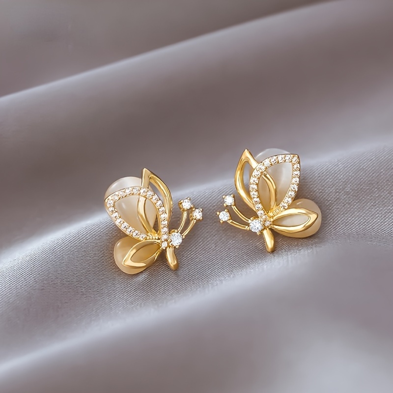 TEMU Elegantes aretes de de con piedra de , adecuados para uso diario y ocasiones de boda, aniversarios, , fiestas, regalos navideños, joyería