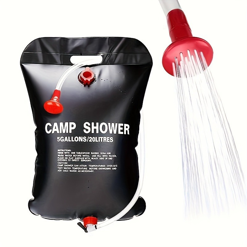 1pc 20l 4 4 gal portable camping shower bag detachable hose on off shower head outdoor travel gear for rv beach  