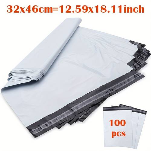 100pcs pe polyethylene material white thick bags and tear resistant packaging bags clothing transport bags strong and thick self bags